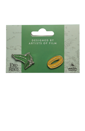 COLLECTIBLE PIN SET - ELVEN LEAF & THE ONE RING