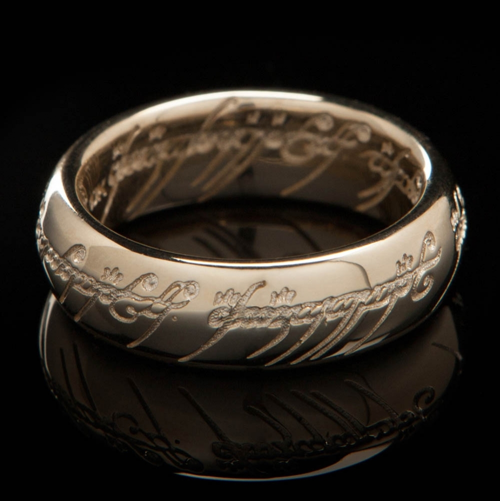 Gold LOTR Tungsten Ring - LOTR Five Collection —  Unique Mens  Wedding Rings